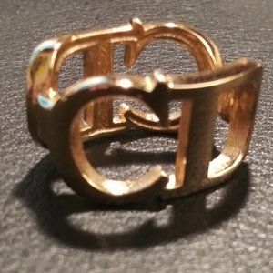 Vintage Christian Dior Logo Monogram scarf ring